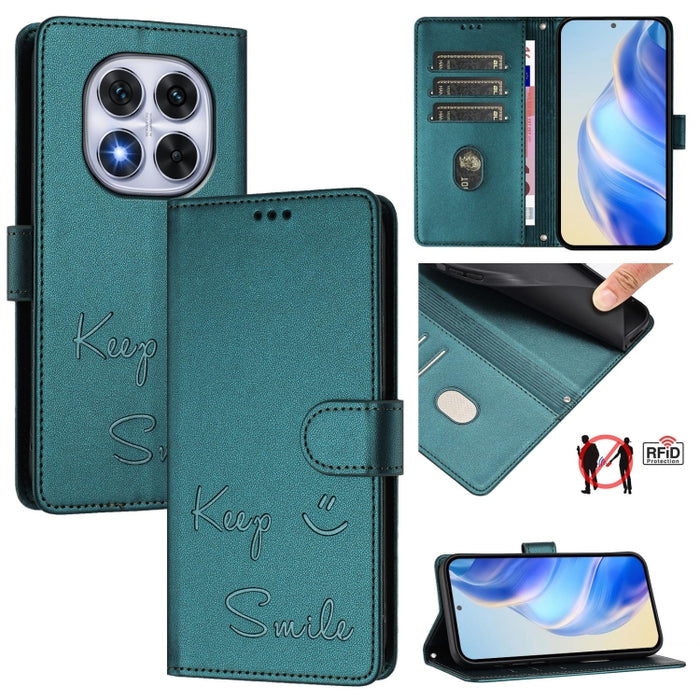 Funda de cuero para teléfono con RFID y estampado de sonrisas, For Redmi A7 Pro 171mm / Poco C85x 5G, For Redmi 15a 5G, For Redmi Turbo 5 Max / Poco X8 Pro Max, For Redmi Turbo 5 5G Global / Poco X8 Pro 5G, For Redmi Note 15 Pro+ 5G Global 163.3mm     ...
