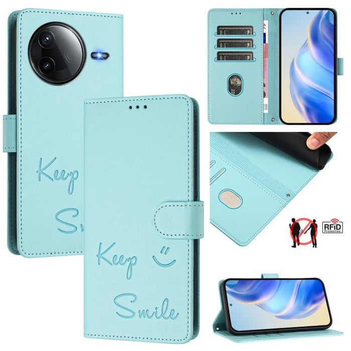Funda de cuero para teléfono con RFID y estampado de sonrisas, For Redmi A7 Pro 171mm / Poco C85x 5G, For Redmi 15a 5G, For Redmi Turbo 5 Max / Poco X8 Pro Max, For Redmi Turbo 5 5G Global / Poco X8 Pro 5G, For Redmi Note 15 Pro+ 5G Global 163.3mm     ...