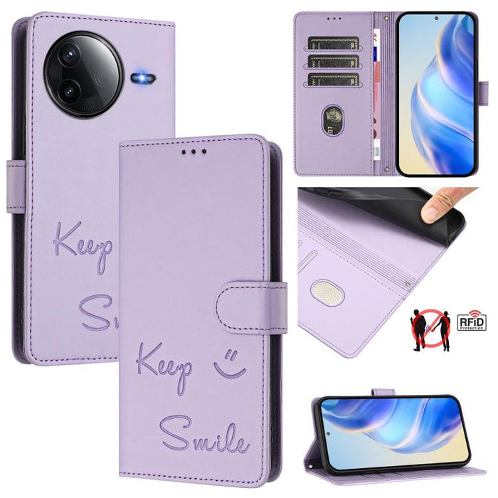 Funda de cuero para teléfono con RFID y estampado de sonrisas, For Redmi A7 Pro 171mm / Poco C85x 5G, For Redmi 15a 5G, For Redmi Turbo 5 Max / Poco X8 Pro Max, For Redmi Turbo 5 5G Global / Poco X8 Pro 5G, For Redmi Note 15 Pro+ 5G Global 163.3mm     ...