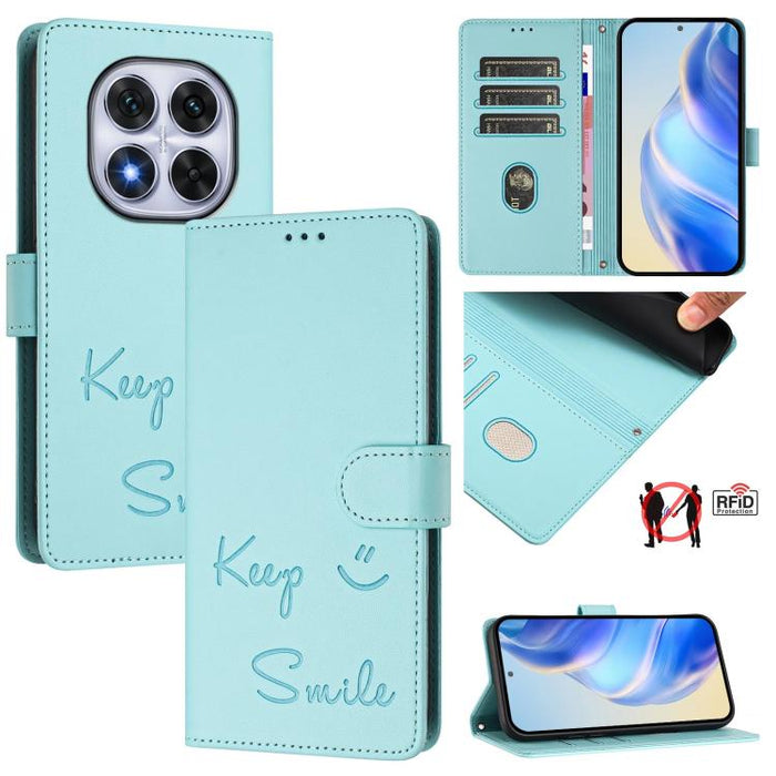 Funda de cuero para teléfono con RFID y estampado de sonrisas, For Redmi A7 Pro 171mm / Poco C85x 5G, For Redmi 15a 5G, For Redmi Turbo 5 Max / Poco X8 Pro Max, For Redmi Turbo 5 5G Global / Poco X8 Pro 5G, For Redmi Note 15 Pro+ 5G Global 163.3mm     ...