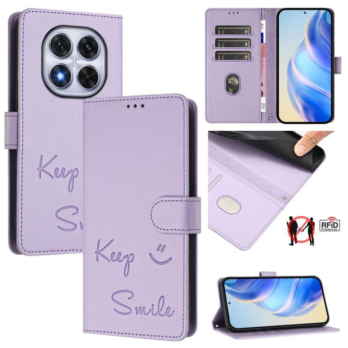 Funda de cuero para teléfono con RFID y estampado de sonrisas, For Redmi A7 Pro 171mm / Poco C85x 5G, For Redmi 15a 5G, For Redmi Turbo 5 Max / Poco X8 Pro Max, For Redmi Turbo 5 5G Global / Poco X8 Pro 5G, For Redmi Note 15 Pro+ 5G Global 163.3mm     ...