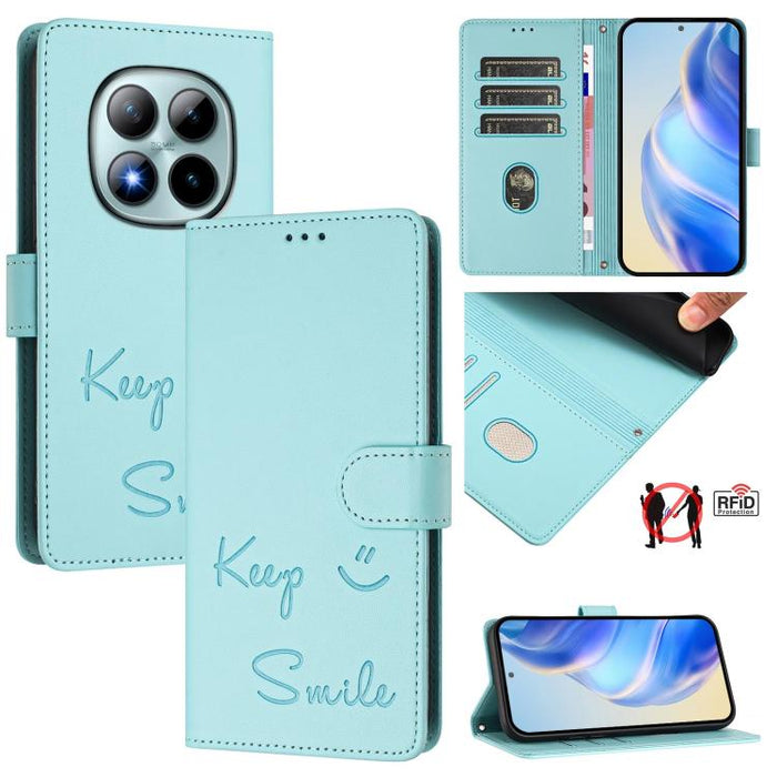 Funda de cuero para teléfono con RFID y estampado de sonrisas, For Redmi A7 Pro 171mm / Poco C85x 5G, For Redmi 15a 5G, For Redmi Turbo 5 Max / Poco X8 Pro Max, For Redmi Turbo 5 5G Global / Poco X8 Pro 5G, For Redmi Note 15 Pro+ 5G Global 163.3mm     ...