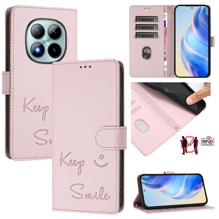 Funda de cuero para teléfono con RFID y estampado de sonrisas, For Redmi A7 Pro 171mm / Poco C85x 5G, For Redmi 15a 5G, For Redmi Turbo 5 Max / Poco X8 Pro Max, For Redmi Turbo 5 5G Global / Poco X8 Pro 5G, For Redmi Note 15 Pro+ 5G Global 163.3mm     ...
