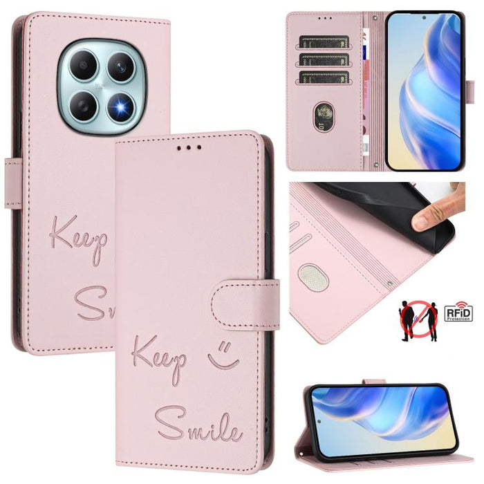 Funda de cuero para teléfono con RFID y estampado de sonrisas, For Redmi A7 Pro 171mm / Poco C85x 5G, For Redmi 15a 5G, For Redmi Turbo 5 Max / Poco X8 Pro Max, For Redmi Turbo 5 5G Global / Poco X8 Pro 5G, For Redmi Note 15 Pro+ 5G Global 163.3mm     ...