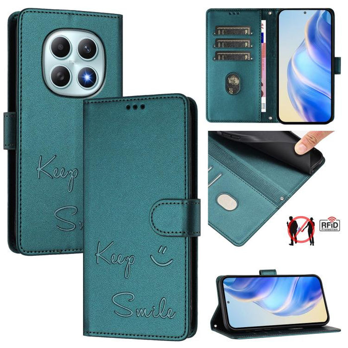 Funda de cuero para teléfono con RFID y estampado de sonrisas, For Redmi A7 Pro 171mm / Poco C85x 5G, For Redmi 15a 5G, For Redmi Turbo 5 Max / Poco X8 Pro Max, For Redmi Turbo 5 5G Global / Poco X8 Pro 5G, For Redmi Note 15 Pro+ 5G Global 163.3mm     ...