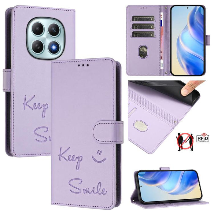 Funda de cuero para teléfono con RFID y estampado de sonrisas, For Redmi A7 Pro 171mm / Poco C85x 5G, For Redmi 15a 5G, For Redmi Turbo 5 Max / Poco X8 Pro Max, For Redmi Turbo 5 5G Global / Poco X8 Pro 5G, For Redmi Note 15 Pro+ 5G Global 163.3mm     ...