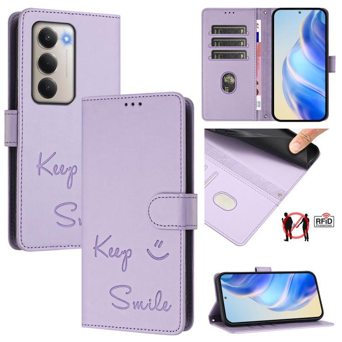 Funda de cuero para teléfono con RFID y estampado de sonrisas, For Redmi A7 Pro 171mm / Poco C85x 5G, For Redmi 15a 5G, For Redmi Turbo 5 Max / Poco X8 Pro Max, For Redmi Turbo 5 5G Global / Poco X8 Pro 5G, For Redmi Note 15 Pro+ 5G Global 163.3mm     ...