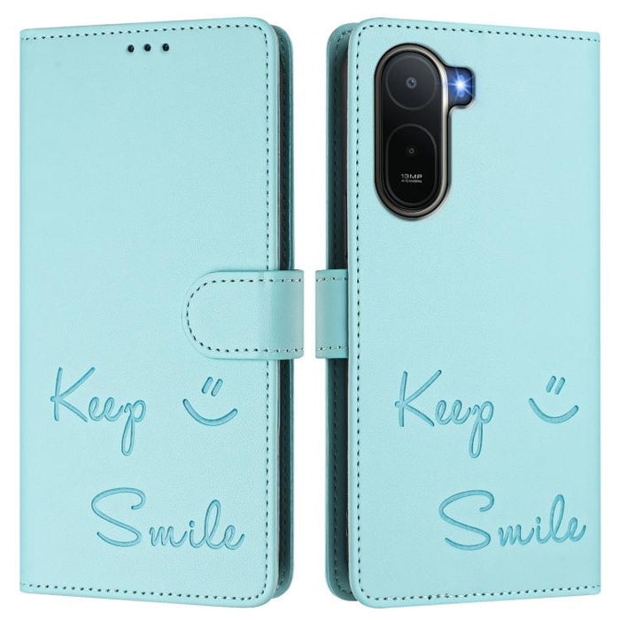 Funda de cuero para teléfono con RFID y estampado de sonrisas, For Redmi A7 Pro 171mm / Poco C85x 5G, For Redmi 15a 5G, For Redmi Turbo 5 Max / Poco X8 Pro Max, For Redmi Turbo 5 5G Global / Poco X8 Pro 5G, For Redmi Note 15 Pro+ 5G Global 163.3mm     ...