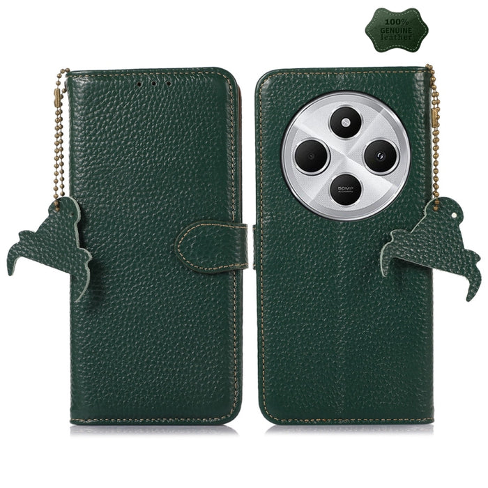 Funda para teléfono de cuero genuino con textura de lichi y RFID, For Redmi A7 Pro 171mm/Poco C85x 5G, For Redmi Turbo 5 Max / Poco X8 Pro Max, For Redmi Turbo 5 5G / Poco X8 Pro 5G, For Redmi Note 15 5G Global 164mm, For Redmi K90 Pro Max/Poco F8 Ultr...