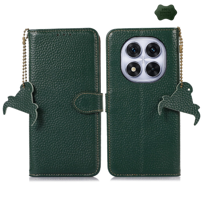 Funda para teléfono de cuero genuino con textura de lichi y RFID, For Redmi A7 Pro 171mm/Poco C85x 5G, For Redmi Turbo 5 Max / Poco X8 Pro Max, For Redmi Turbo 5 5G / Poco X8 Pro 5G, For Redmi Note 15 5G Global 164mm, For Redmi K90 Pro Max/Poco F8 Ultr...