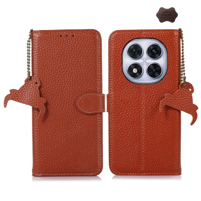 Funda para teléfono de cuero genuino con textura de lichi y RFID, For Redmi A7 Pro 171mm/Poco C85x 5G, For Redmi Turbo 5 Max / Poco X8 Pro Max, For Redmi Turbo 5 5G / Poco X8 Pro 5G, For Redmi Note 15 5G Global 164mm, For Redmi K90 Pro Max/Poco F8 Ultr...