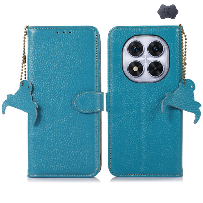 Funda para teléfono de cuero genuino con textura de lichi y RFID, For Redmi A7 Pro 171mm/Poco C85x 5G, For Redmi Turbo 5 Max / Poco X8 Pro Max, For Redmi Turbo 5 5G / Poco X8 Pro 5G, For Redmi Note 15 5G Global 164mm, For Redmi K90 Pro Max/Poco F8 Ultr...
