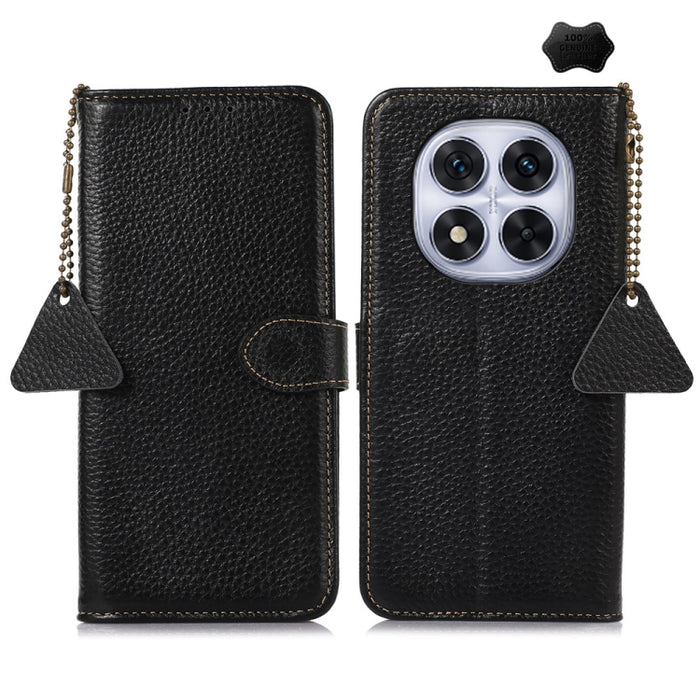 Funda para teléfono de cuero genuino con textura de lichi y RFID, For Redmi A7 Pro 171mm/Poco C85x 5G, For Redmi Turbo 5 Max / Poco X8 Pro Max, For Redmi Turbo 5 5G / Poco X8 Pro 5G, For Redmi Note 15 5G Global 164mm, For Redmi K90 Pro Max/Poco F8 Ultr...