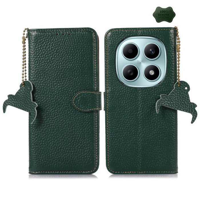 Funda para teléfono de cuero genuino con textura de lichi y RFID, For Redmi A7 Pro 171mm/Poco C85x 5G, For Redmi Turbo 5 Max / Poco X8 Pro Max, For Redmi Turbo 5 5G / Poco X8 Pro 5G, For Redmi Note 15 5G Global 164mm, For Redmi K90 Pro Max/Poco F8 Ultr...