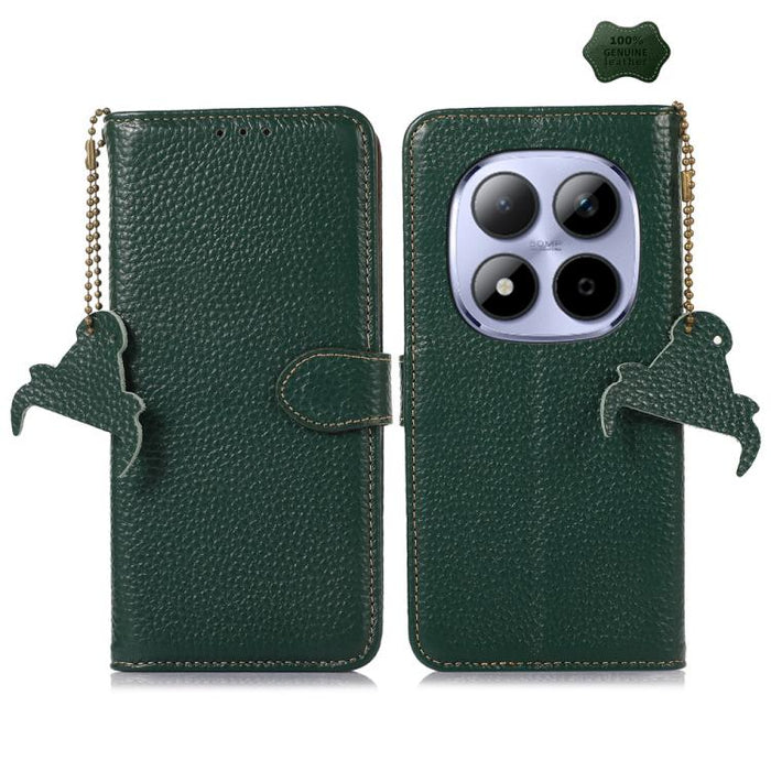 Funda para teléfono de cuero genuino con textura de lichi y RFID, For Redmi A7 Pro 171mm/Poco C85x 5G, For Redmi Turbo 5 Max / Poco X8 Pro Max, For Redmi Turbo 5 5G / Poco X8 Pro 5G, For Redmi Note 15 5G Global 164mm, For Redmi K90 Pro Max/Poco F8 Ultr...