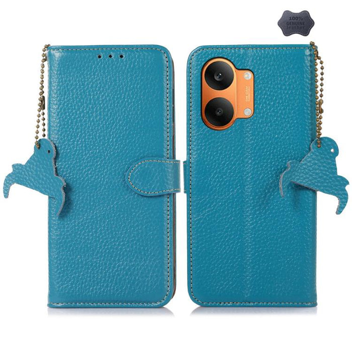 Funda para teléfono de cuero genuino con textura de lichi y RFID, For Redmi A7 Pro 171mm/Poco C85x 5G, For Redmi Turbo 5 Max / Poco X8 Pro Max, For Redmi Turbo 5 5G / Poco X8 Pro 5G, For Redmi Note 15 5G Global 164mm, For Redmi K90 Pro Max/Poco F8 Ultr...