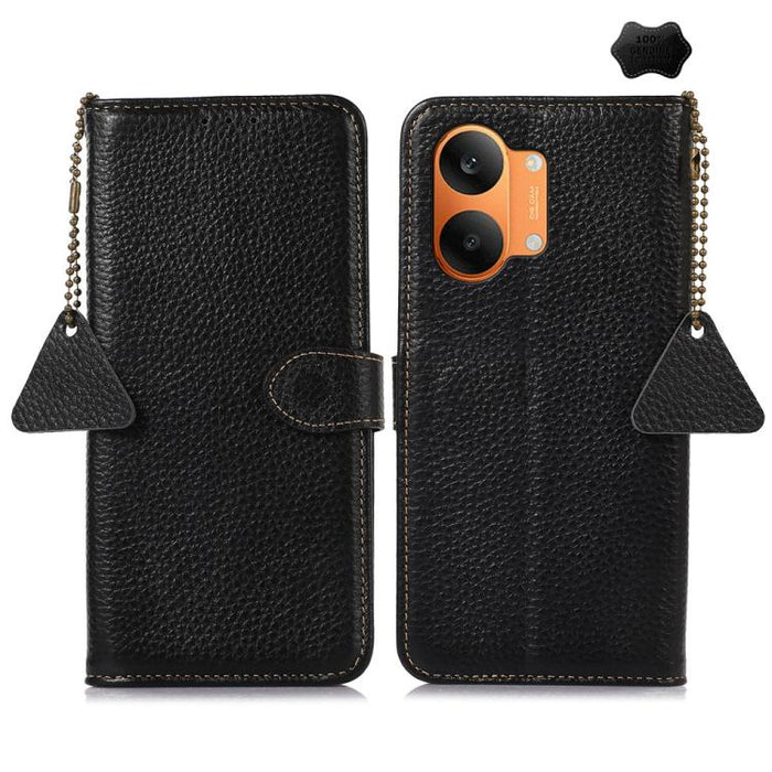 Funda para teléfono de cuero genuino con textura de lichi y RFID, For Redmi A7 Pro 171mm/Poco C85x 5G, For Redmi Turbo 5 Max / Poco X8 Pro Max, For Redmi Turbo 5 5G / Poco X8 Pro 5G, For Redmi Note 15 5G Global 164mm, For Redmi K90 Pro Max/Poco F8 Ultr...