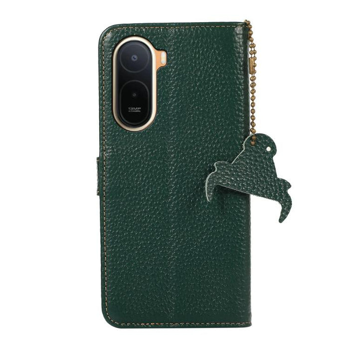 Funda para teléfono de cuero genuino con textura de lichi y RFID, For Redmi A7 Pro 171mm/Poco C85x 5G, For Redmi Turbo 5 Max / Poco X8 Pro Max, For Redmi Turbo 5 5G / Poco X8 Pro 5G, For Redmi Note 15 5G Global 164mm, For Redmi K90 Pro Max/Poco F8 Ultr...