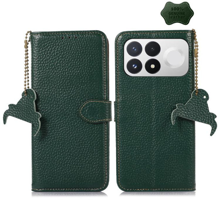 Funda para teléfono de cuero genuino con textura de lichi y RFID, For Redmi A7 Pro 171mm/Poco C85x 5G, For Redmi Turbo 5 Max / Poco X8 Pro Max, For Redmi Turbo 5 5G / Poco X8 Pro 5G, For Redmi Note 15 5G Global 164mm, For Redmi K90 Pro Max/Poco F8 Ultr...