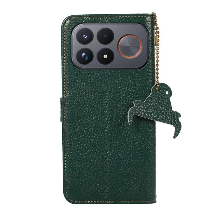 Funda para teléfono de cuero genuino con textura de lichi y RFID, For Redmi A7 Pro 171mm/Poco C85x 5G, For Redmi Turbo 5 Max / Poco X8 Pro Max, For Redmi Turbo 5 5G / Poco X8 Pro 5G, For Redmi Note 15 5G Global 164mm, For Redmi K90 Pro Max/Poco F8 Ultr...