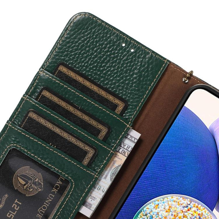 Funda para teléfono de cuero genuino con textura de lichi y RFID, For Redmi A7 Pro 171mm/Poco C85x 5G, For Redmi Turbo 5 Max / Poco X8 Pro Max, For Redmi Turbo 5 5G / Poco X8 Pro 5G, For Redmi Note 15 5G Global 164mm, For Redmi K90 Pro Max/Poco F8 Ultr...