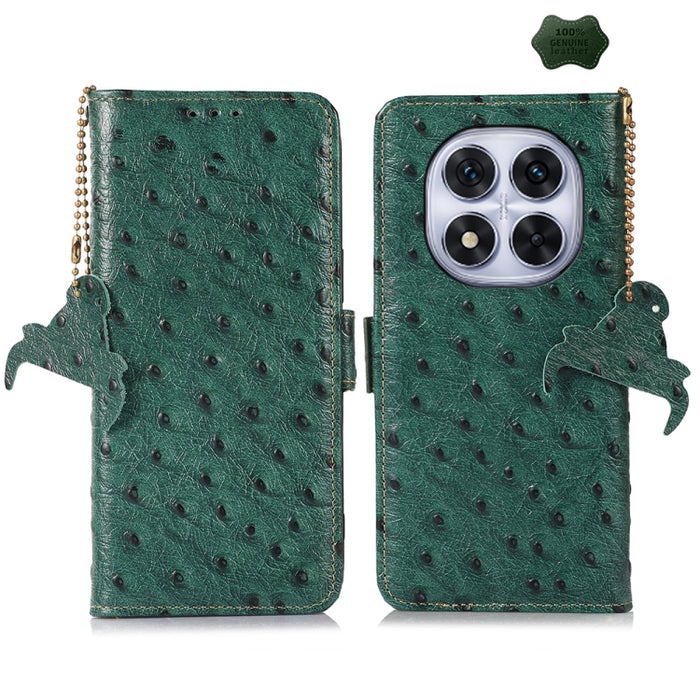 Funda para teléfono RFID de piel auténtica con estampado de avestruz, For Redmi A7 Pro 171mm/Poco C85x 5G, For Redmi Turbo 5 Max / Poco X8 Pro Max, For Redmi Turbo 5 5G / Poco X8 Pro 5G, For Redmi Note 15 5G Global 164mm                                ...