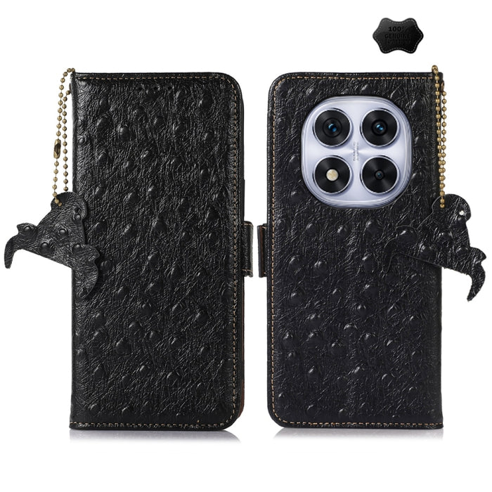 Funda para teléfono RFID de piel auténtica con estampado de avestruz, For Redmi A7 Pro 171mm/Poco C85x 5G, For Redmi Turbo 5 Max / Poco X8 Pro Max, For Redmi Turbo 5 5G / Poco X8 Pro 5G, For Redmi Note 15 5G Global 164mm                                ...