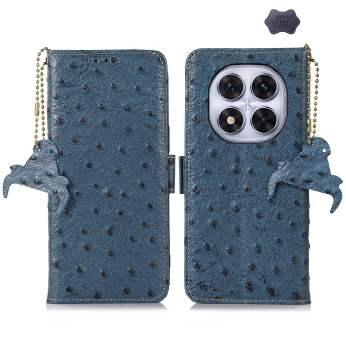 Funda para teléfono RFID de piel auténtica con estampado de avestruz, For Redmi A7 Pro 171mm/Poco C85x 5G, For Redmi Turbo 5 Max / Poco X8 Pro Max, For Redmi Turbo 5 5G / Poco X8 Pro 5G, For Redmi Note 15 5G Global 164mm                                ...