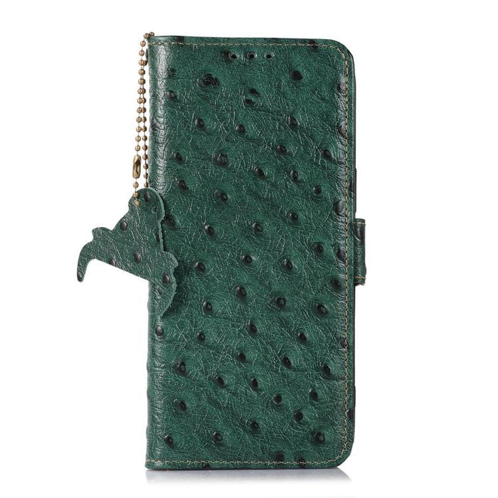 Funda para teléfono RFID de piel auténtica con estampado de avestruz, For Redmi A7 Pro 171mm/Poco C85x 5G, For Redmi Turbo 5 Max / Poco X8 Pro Max, For Redmi Turbo 5 5G / Poco X8 Pro 5G, For Redmi Note 15 5G Global 164mm                                ...