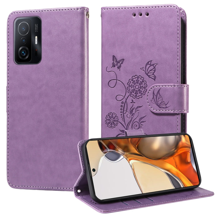 Funda de cuero para teléfono con diseño de flores de mariposa en relieve, For Xiaomi Poco C61 4G / Redmi A3 4G, For Xiaomi Poco M6 Pro 4G, For Xiaomi Poco C65 / M6 5G, For Xiaomi Poco X6 Pro / Redmi K70E, For Xiaomi Poco X6 5G                          ...