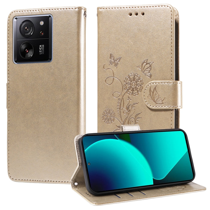 Funda de cuero para teléfono con diseño de flores de mariposa en relieve, For Xiaomi Poco C61 4G / Redmi A3 4G, For Xiaomi Poco M6 Pro 4G, For Xiaomi Poco C65 / M6 5G, For Xiaomi Poco X6 Pro / Redmi K70E, For Xiaomi Poco X6 5G                          ...