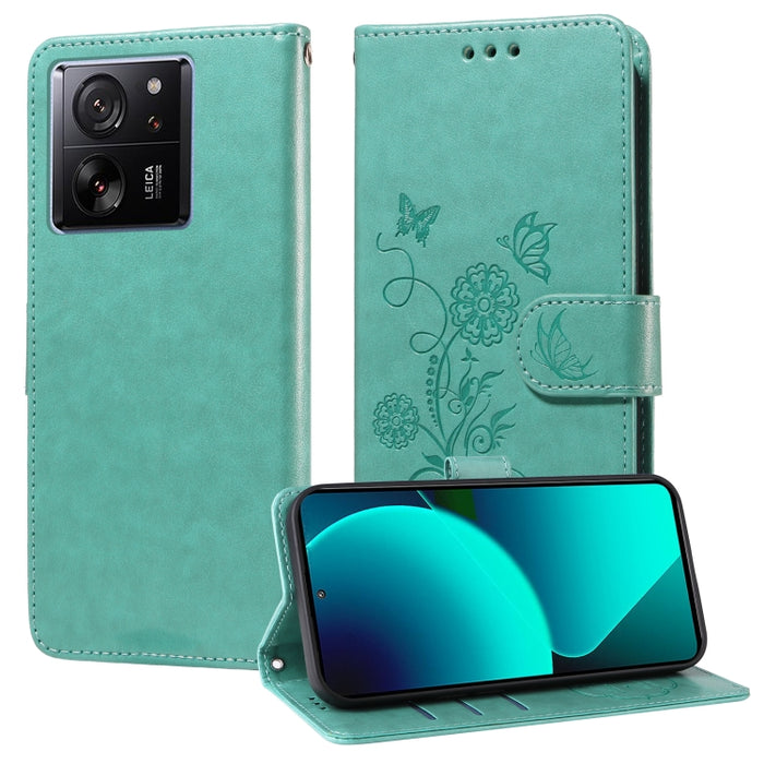 Funda de cuero para teléfono con diseño de flores de mariposa en relieve, For Xiaomi Poco C61 4G / Redmi A3 4G, For Xiaomi Poco M6 Pro 4G, For Xiaomi Poco C65 / M6 5G, For Xiaomi Poco X6 Pro / Redmi K70E, For Xiaomi Poco X6 5G                          ...