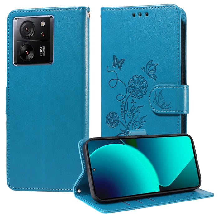 Funda de cuero para teléfono con diseño de flores de mariposa en relieve, For Xiaomi Poco C61 4G / Redmi A3 4G, For Xiaomi Poco M6 Pro 4G, For Xiaomi Poco C65 / M6 5G, For Xiaomi Poco X6 Pro / Redmi K70E, For Xiaomi Poco X6 5G                          ...