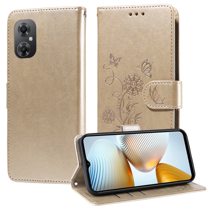 Funda de cuero para teléfono con diseño de flores de mariposa en relieve, For Xiaomi Poco C61 4G / Redmi A3 4G, For Xiaomi Poco M6 Pro 4G, For Xiaomi Poco C65 / M6 5G, For Xiaomi Poco X6 Pro / Redmi K70E, For Xiaomi Poco X6 5G                          ...
