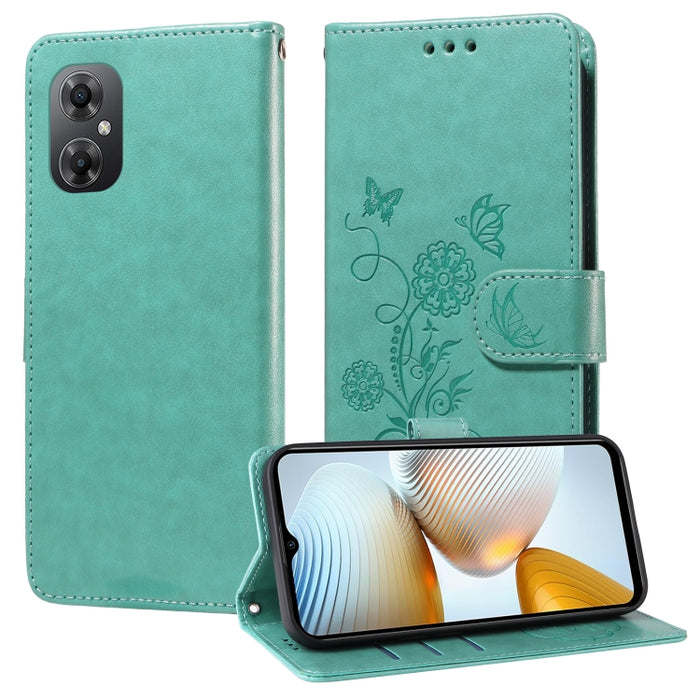 Funda de cuero para teléfono con diseño de flores de mariposa en relieve, For Xiaomi Poco C61 4G / Redmi A3 4G, For Xiaomi Poco M6 Pro 4G, For Xiaomi Poco C65 / M6 5G, For Xiaomi Poco X6 Pro / Redmi K70E, For Xiaomi Poco X6 5G                          ...