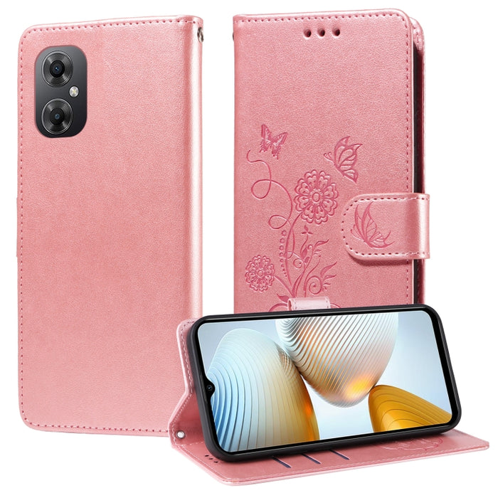 Funda de cuero para teléfono con diseño de flores de mariposa en relieve, For Xiaomi Poco C61 4G / Redmi A3 4G, For Xiaomi Poco M6 Pro 4G, For Xiaomi Poco C65 / M6 5G, For Xiaomi Poco X6 Pro / Redmi K70E, For Xiaomi Poco X6 5G                          ...