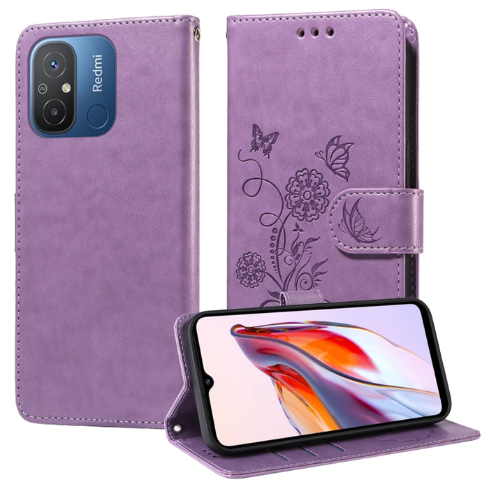 Funda de cuero para teléfono con diseño de flores de mariposa en relieve, For Xiaomi Poco C61 4G / Redmi A3 4G, For Xiaomi Poco M6 Pro 4G, For Xiaomi Poco C65 / M6 5G, For Xiaomi Poco X6 Pro / Redmi K70E, For Xiaomi Poco X6 5G                          ...
