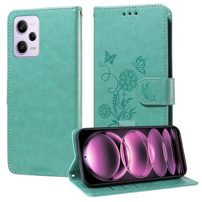 Funda de cuero para teléfono con diseño de flores de mariposa en relieve, For Xiaomi Poco C61 4G / Redmi A3 4G, For Xiaomi Poco M6 Pro 4G, For Xiaomi Poco C65 / M6 5G, For Xiaomi Poco X6 Pro / Redmi K70E, For Xiaomi Poco X6 5G                          ...