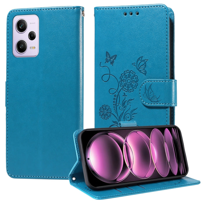 Funda de cuero para teléfono con diseño de flores de mariposa en relieve, For Xiaomi Poco C61 4G / Redmi A3 4G, For Xiaomi Poco M6 Pro 4G, For Xiaomi Poco C65 / M6 5G, For Xiaomi Poco X6 Pro / Redmi K70E, For Xiaomi Poco X6 5G                          ...