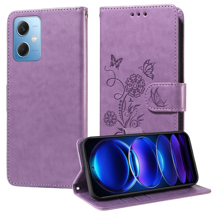 Funda de cuero para teléfono con diseño de flores de mariposa en relieve, For Xiaomi Poco C61 4G / Redmi A3 4G, For Xiaomi Poco M6 Pro 4G, For Xiaomi Poco C65 / M6 5G, For Xiaomi Poco X6 Pro / Redmi K70E, For Xiaomi Poco X6 5G                          ...