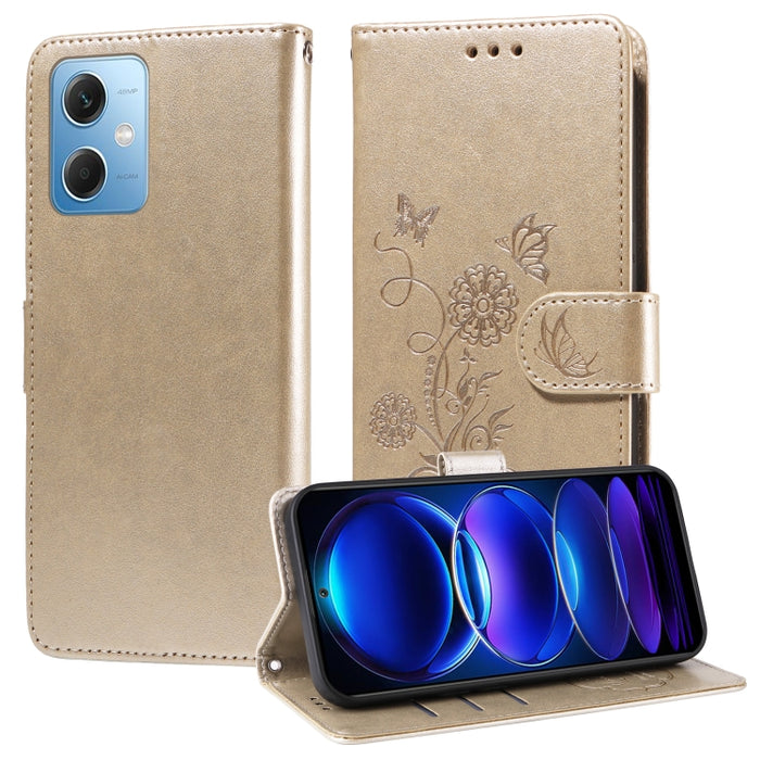 Funda de cuero para teléfono con diseño de flores de mariposa en relieve, For Xiaomi Poco C61 4G / Redmi A3 4G, For Xiaomi Poco M6 Pro 4G, For Xiaomi Poco C65 / M6 5G, For Xiaomi Poco X6 Pro / Redmi K70E, For Xiaomi Poco X6 5G                          ...
