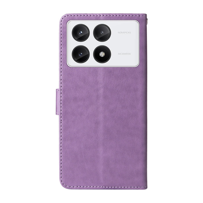 Funda de cuero para teléfono con diseño de flores de mariposa en relieve, For Xiaomi Poco C61 4G / Redmi A3 4G, For Xiaomi Poco M6 Pro 4G, For Xiaomi Poco C65 / M6 5G, For Xiaomi Poco X6 Pro / Redmi K70E, For Xiaomi Poco X6 5G                          ...