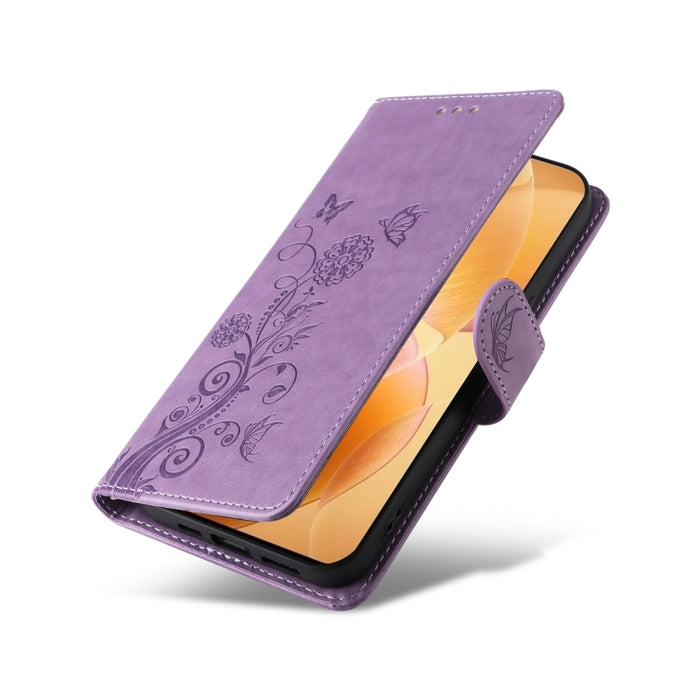 Funda de cuero para teléfono con diseño de flores de mariposa en relieve, For Xiaomi Poco C61 4G / Redmi A3 4G, For Xiaomi Poco M6 Pro 4G, For Xiaomi Poco C65 / M6 5G, For Xiaomi Poco X6 Pro / Redmi K70E, For Xiaomi Poco X6 5G                          ...