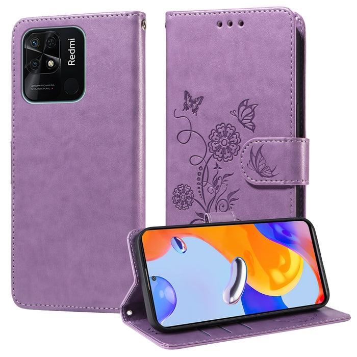 Funda de cuero para teléfono con diseño de flores de mariposa en relieve, For Redmi Note 12 Explorer / Note 12 Pro+, For Redmi Note 12 Pro 5G Global, For Redmi Note 12 5G Global, For Redmi Note 10 4G India / 10S 4G, For Redmi Note 11 SE 4G India       ...