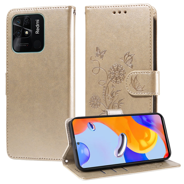 Funda de cuero para teléfono con diseño de flores de mariposa en relieve, For Redmi Note 12 Explorer / Note 12 Pro+, For Redmi Note 12 Pro 5G Global, For Redmi Note 12 5G Global, For Redmi Note 10 4G India / 10S 4G, For Redmi Note 11 SE 4G India       ...