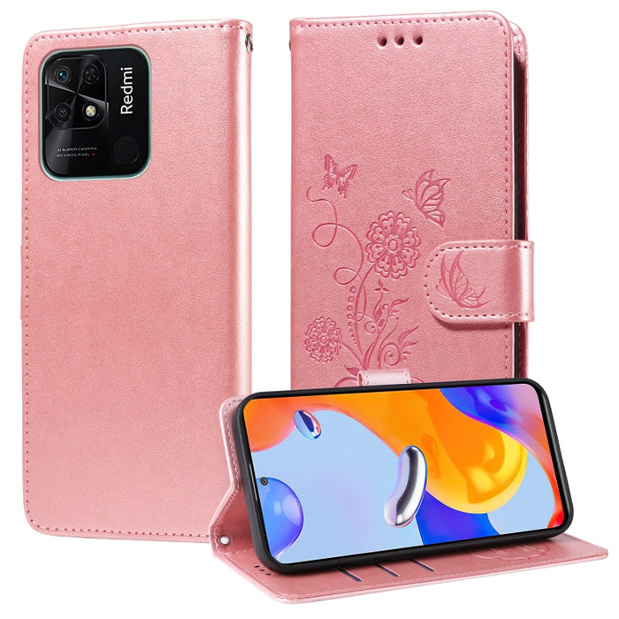 Funda de cuero para teléfono con diseño de flores de mariposa en relieve, For Redmi Note 12 Explorer / Note 12 Pro+, For Redmi Note 12 Pro 5G Global, For Redmi Note 12 5G Global, For Redmi Note 10 4G India / 10S 4G, For Redmi Note 11 SE 4G India       ...