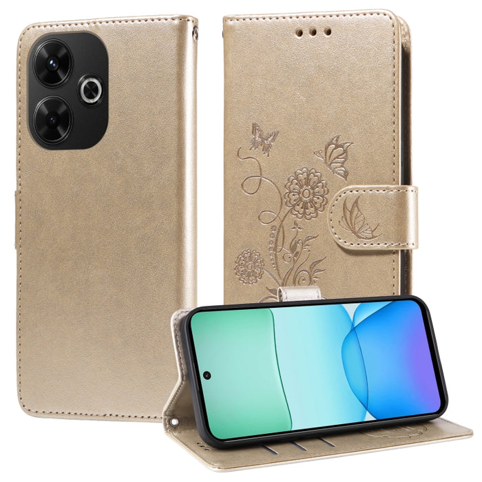 Funda de cuero para teléfono con diseño de flores de mariposa en relieve, For Redmi Note 14 5G, For Redmi Note 14 Pro 5G / Note 14 Pro+ 5G, For Redmi 14C, For Redmi K70 Ultra, For Redmi 13 4G / Note 13R, For Redmi K70 / K70 Pro, For Redmi Note 13 Pro 4...