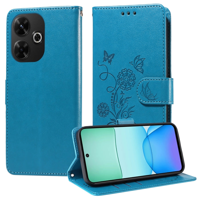 Funda de cuero para teléfono con diseño de flores de mariposa en relieve, For Redmi Note 14 5G, For Redmi Note 14 Pro 5G / Note 14 Pro+ 5G, For Redmi 14C, For Redmi K70 Ultra, For Redmi 13 4G / Note 13R, For Redmi K70 / K70 Pro, For Redmi Note 13 Pro 4...