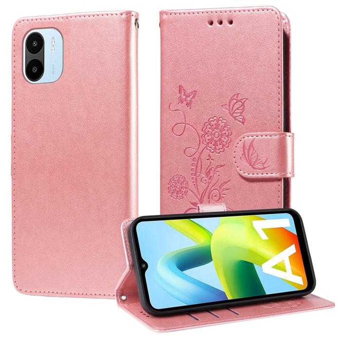 Funda de cuero para teléfono con diseño de flores de mariposa en relieve, For Redmi Note 14 5G, For Redmi Note 14 Pro 5G / Note 14 Pro+ 5G, For Redmi 14C, For Redmi K70 Ultra, For Redmi 13 4G / Note 13R, For Redmi K70 / K70 Pro, For Redmi Note 13 Pro 4...