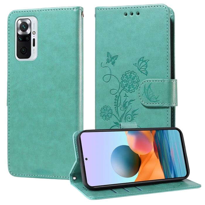 Funda de cuero para teléfono con diseño de flores de mariposa en relieve, For Redmi Note 12 Explorer / Note 12 Pro+, For Redmi Note 12 Pro 5G Global, For Redmi Note 12 5G Global, For Redmi Note 10 4G India / 10S 4G, For Redmi Note 11 SE 4G India       ...